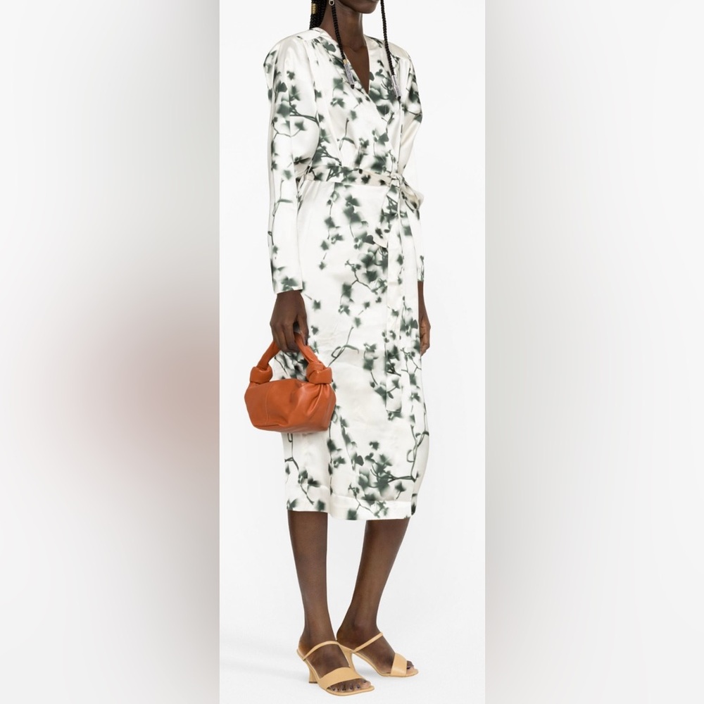 ROTATE BIRGER CHRISTENSEN abstract floral-print midi dress Size 10